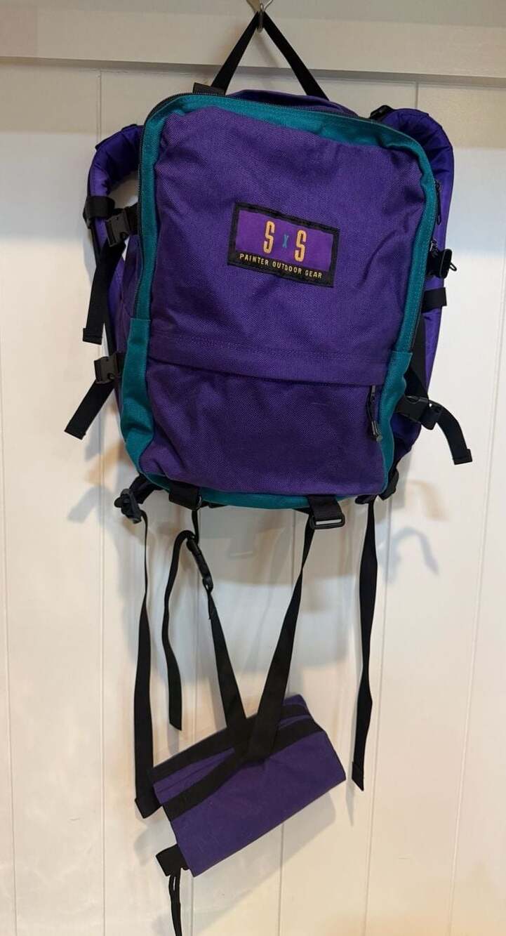Vintage S x S Painter Outdoor Gear Purple and Teal Hiking Backpack